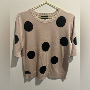 Premise Womans Polka Dot Short Sleeve Sweater Large